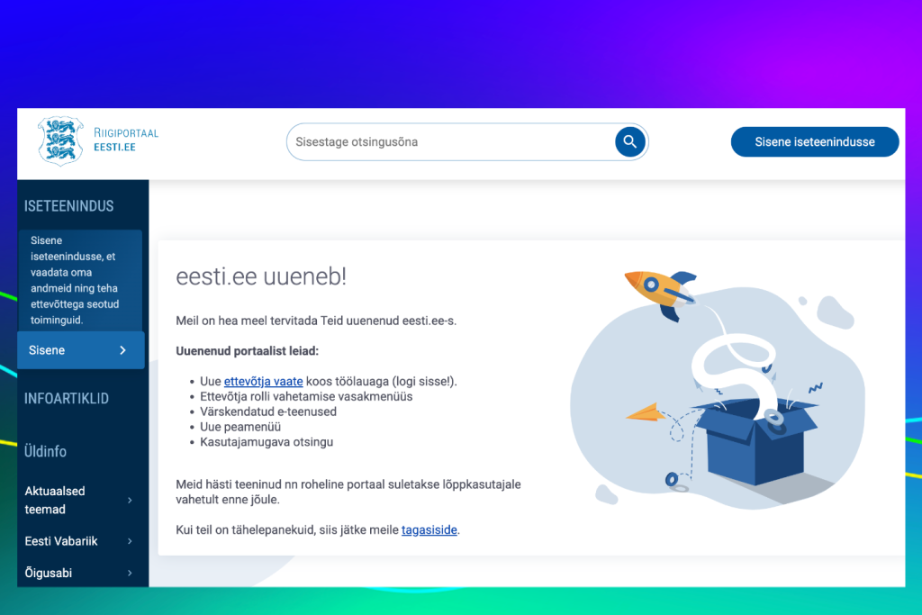 Riigiportaali eesti.ee esileht 